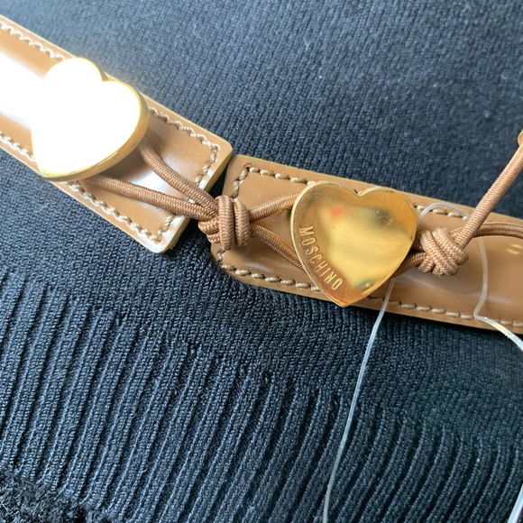 NWT Moschino Heart LogoLeather Belt 42Made inITALY